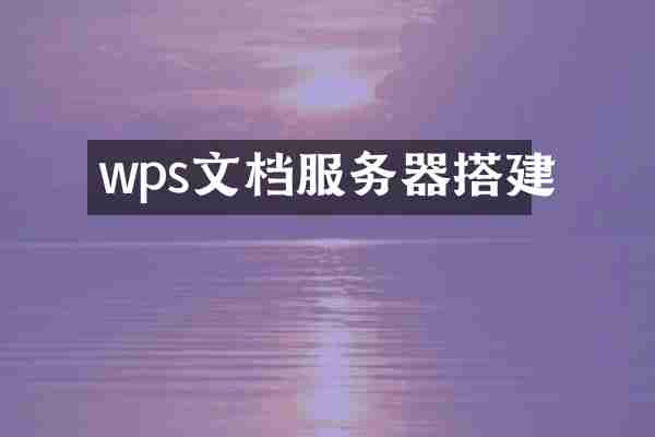 wps文档服务器搭建