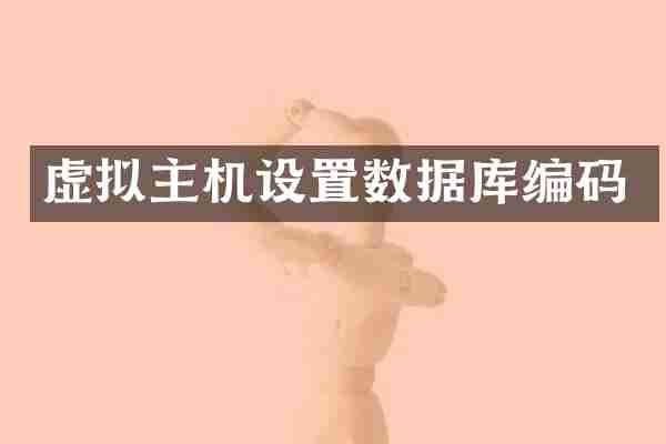 虚拟主机设置数据库编码