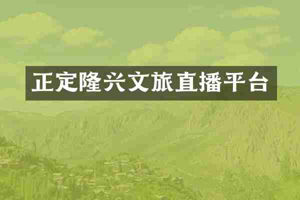 正定隆兴文旅直播平台