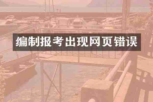 编制报考出现网页错误