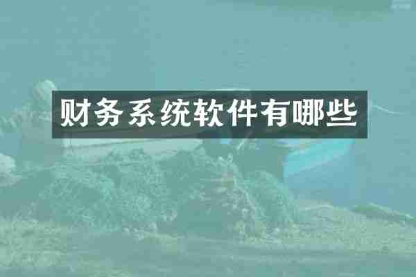 财务系统软件有哪些