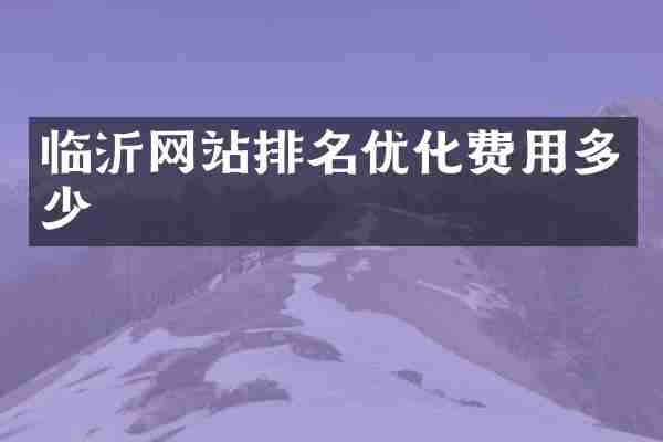 临沂网站排名优化费用多少