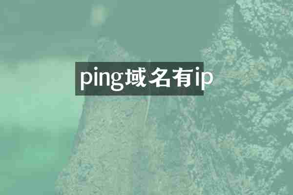 ping域名有ip