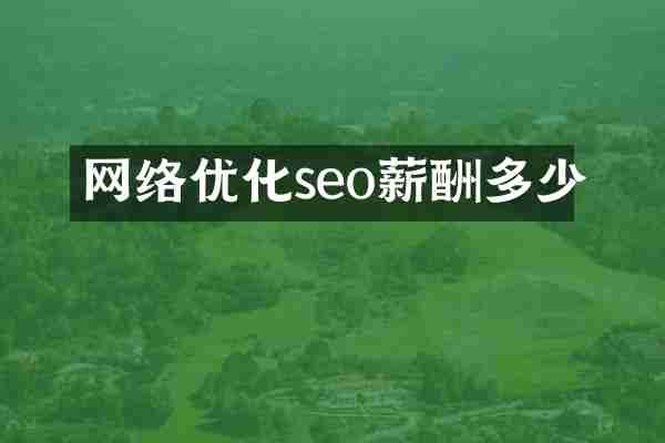 网络优化seo薪酬多少