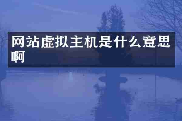 网站虚拟主机是什么意思啊