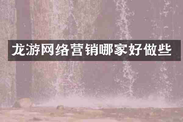龙游网络营销哪家好做些