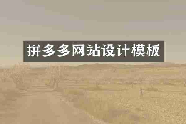拼多多网站设计模板
