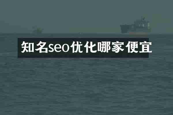知名seo优化哪家便宜