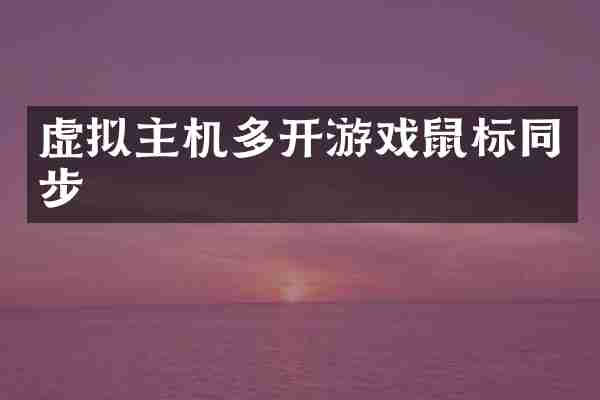 虚拟主机多开游戏鼠标同步