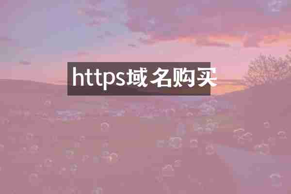 https域名购买