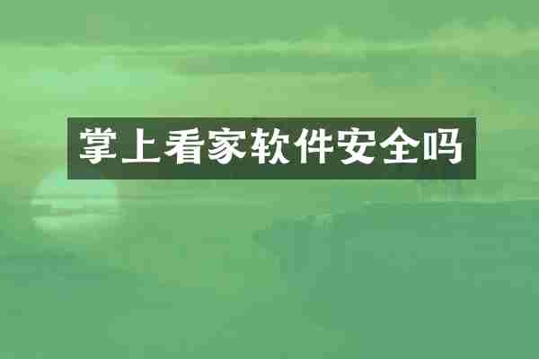 掌上看家软件安全吗