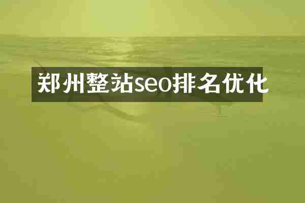 郑州整站seo排名优化