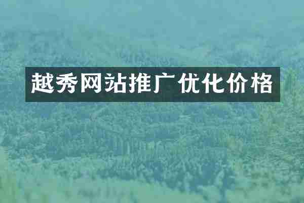 越秀网站推广优化价格