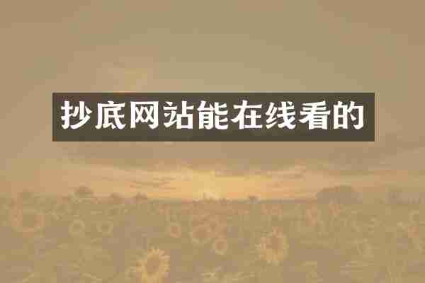 抄底网站能在线看的