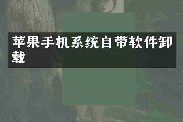 苹果手机系统自带软件卸载