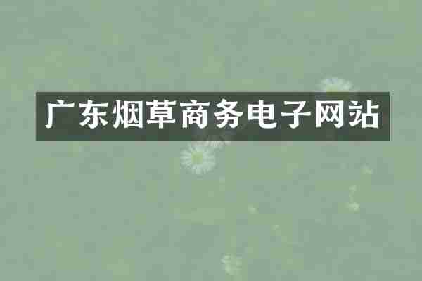 广东烟草商务电子网站