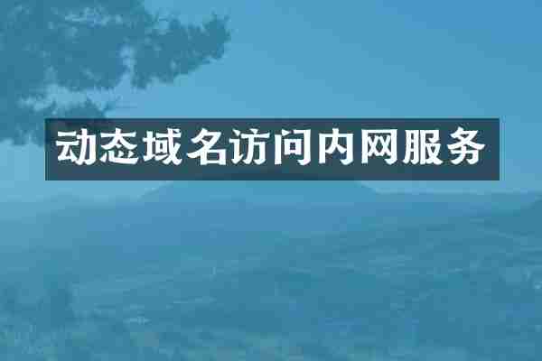 动态域名访问内网服务