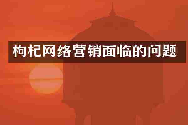 枸杞网络营销面临的问题