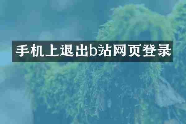 手机上退出b站网页登录