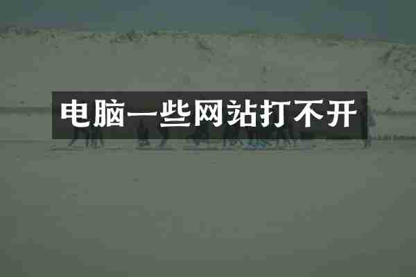 电脑一些网站打不开