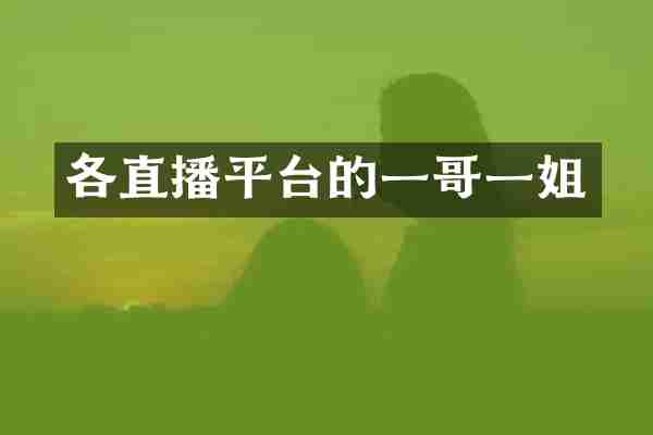 各直播平台的一哥一姐