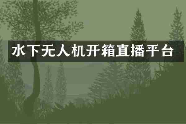 水下无人机开箱直播平台