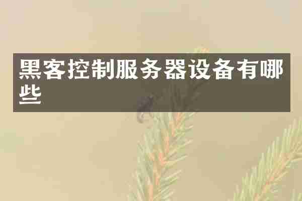 黑客控制服务器设备有哪些