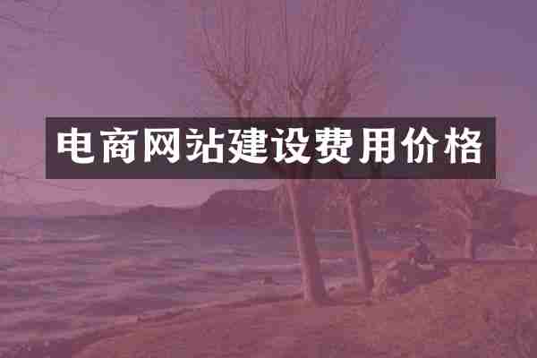 电商网站建设费用价格