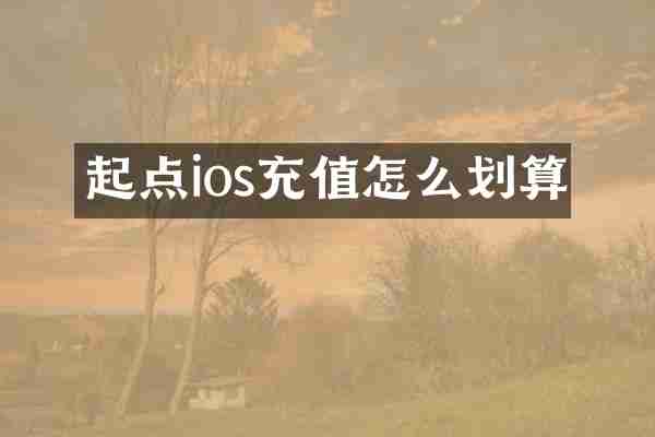 起点ios充值怎么划算