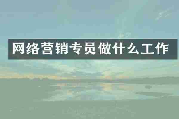 网络营销专员做什么工作