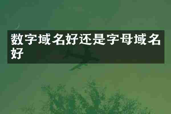 数字域名好还是字母域名好