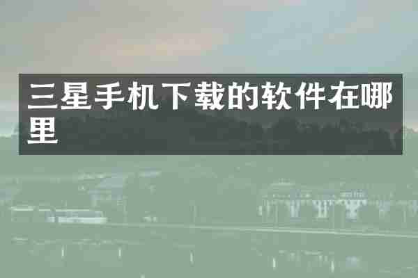 三星手机下载的软件在哪里