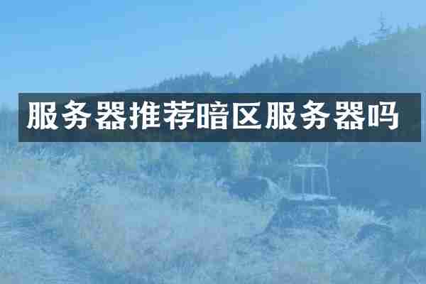 服务器推荐暗区服务器吗
