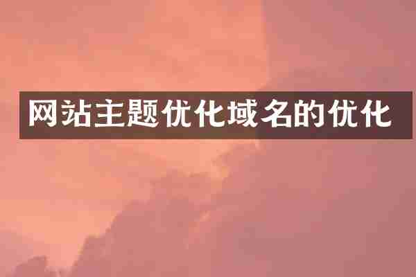 网站主题优化域名的优化