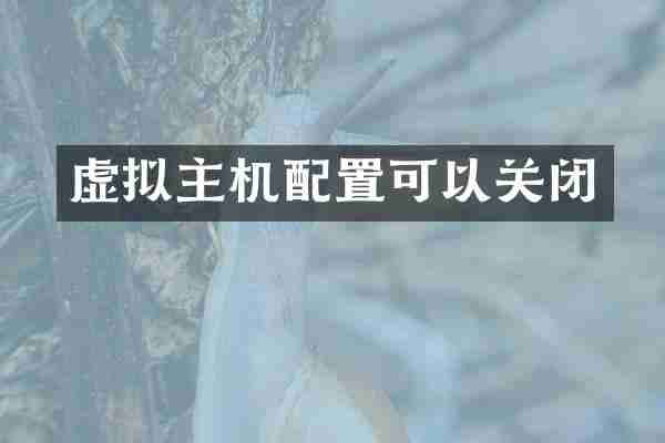 虚拟主机配置可以关闭