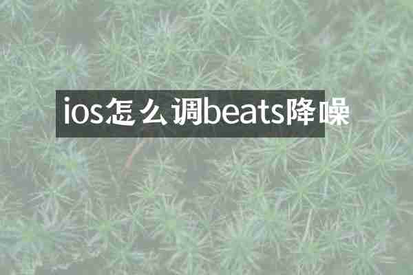 ios怎么调beats降噪