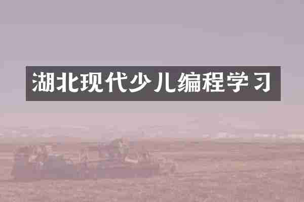 湖北现代少儿编程学习