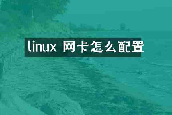 linux 网卡怎么配置