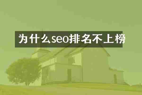 为什么seo排名不上榜