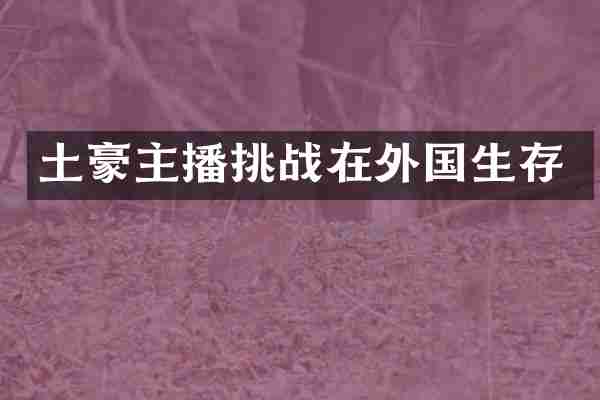 土豪主播挑战在外国生存