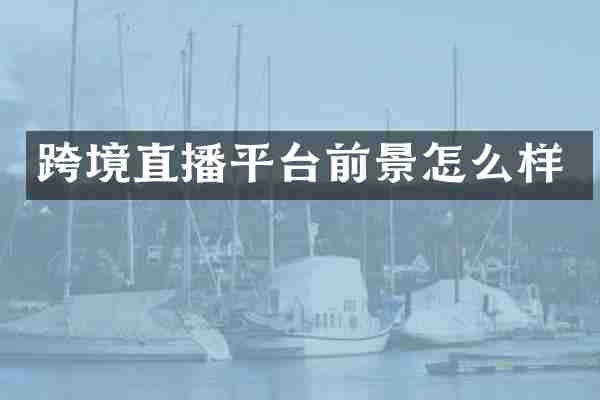 跨境直播平台前景怎么样