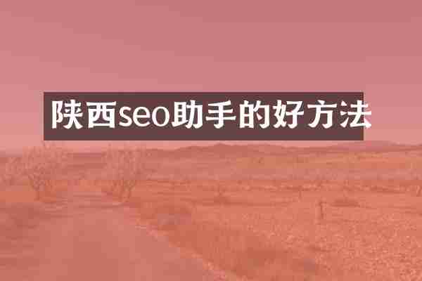 陕西seo助手的好方法
