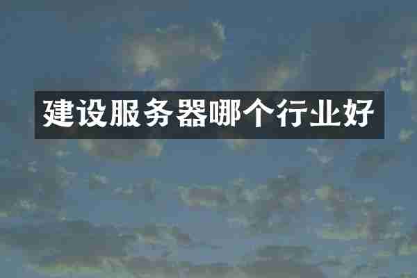 建设服务器哪个行业好