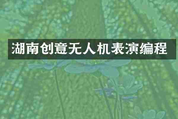 湖南创意无人机表演编程