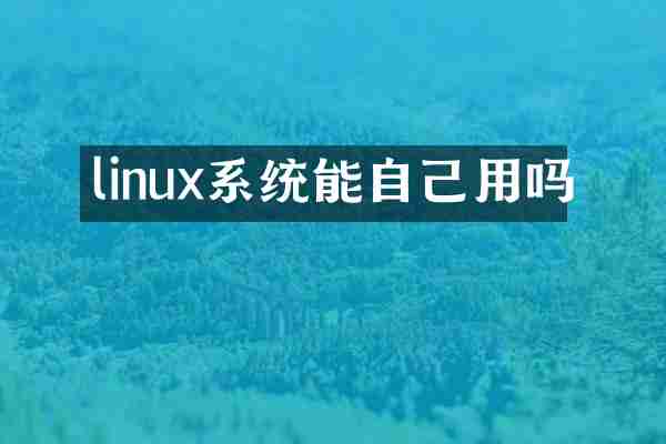 linux系统能自己用吗