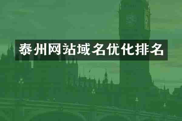 泰州网站域名优化排名