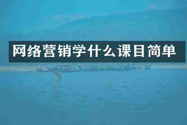 网络营销学什么课目简单