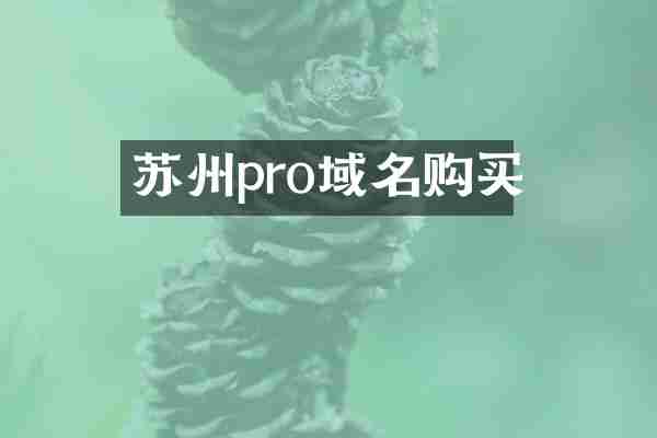 苏州pro域名购买