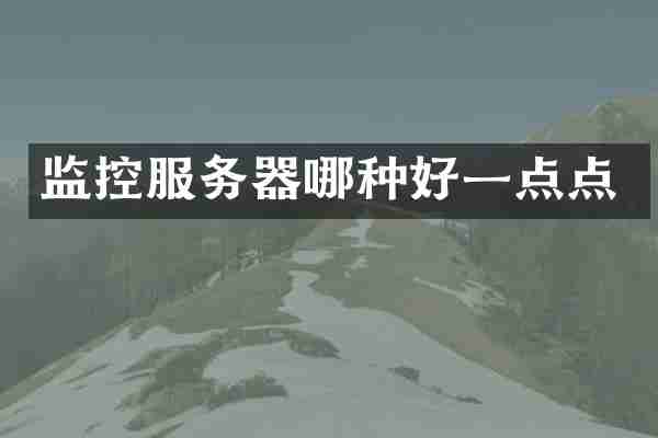 监控服务器哪种好一点点