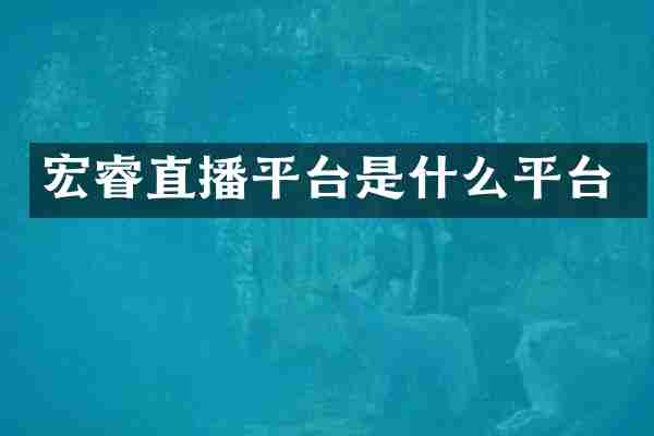 宏睿直播平台是什么平台